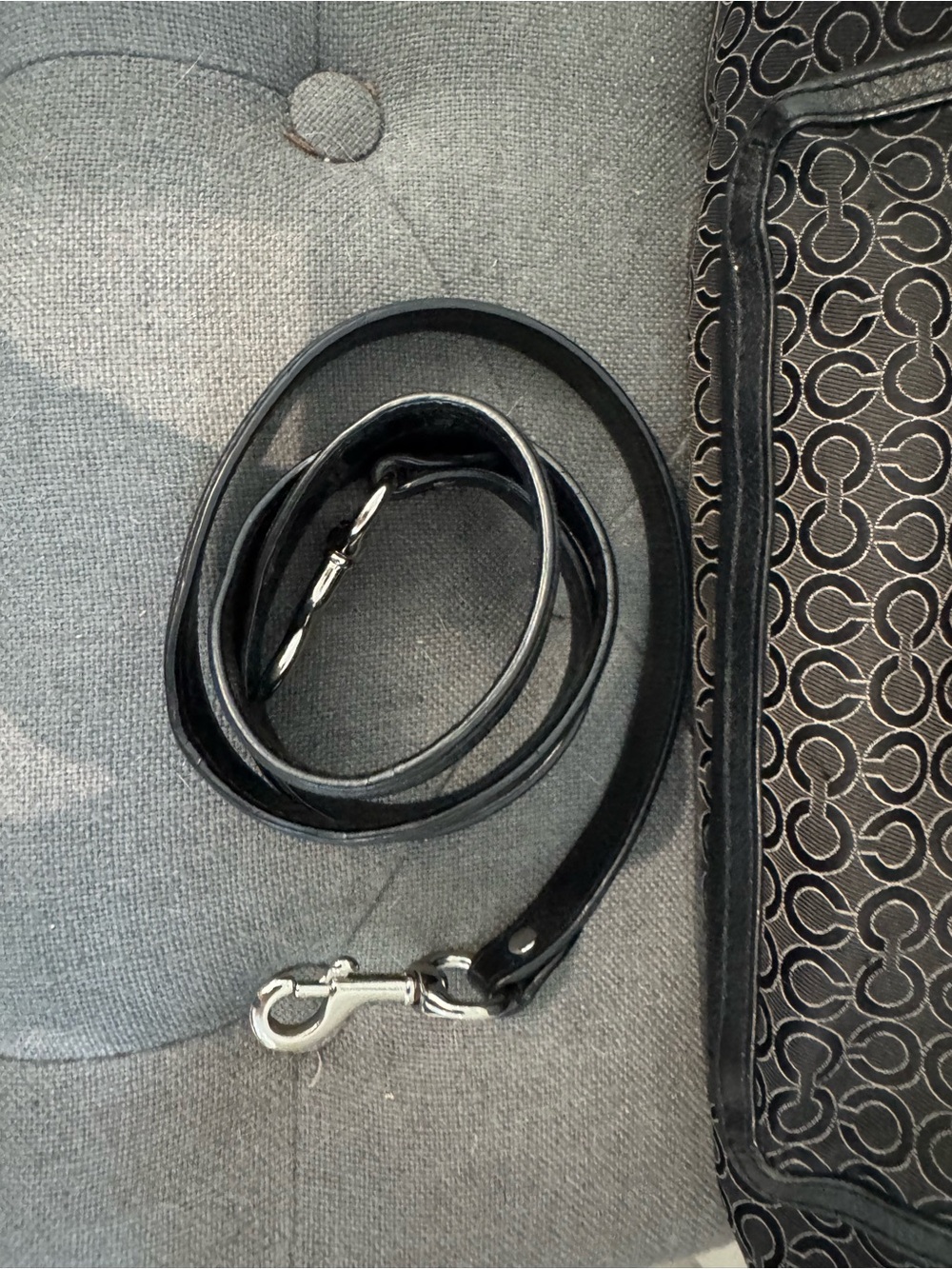 Coach Black Patterned Shoulder Bag with Silver-Tone Hardware - Picture 8 of 9